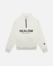 Realism Idol Half Zip Sweater Oatmeal front view